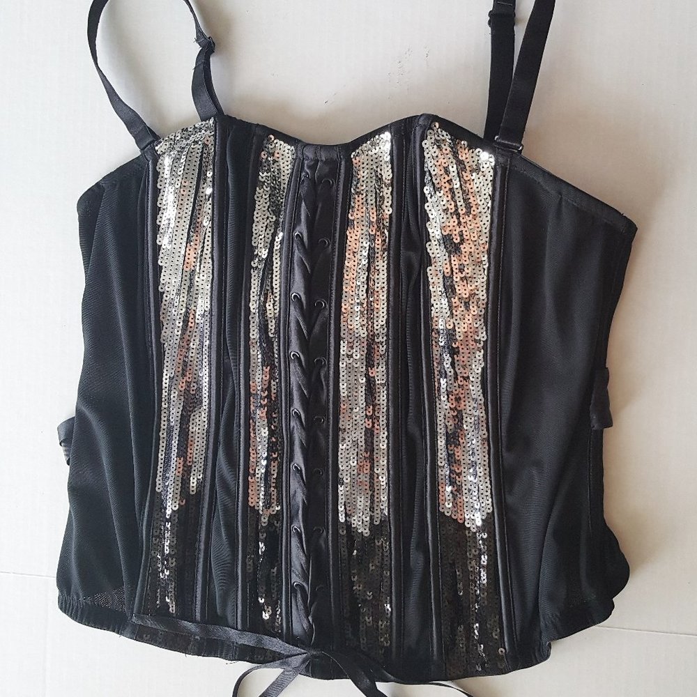 Cacique NWT Bustier Sz 14/16 Sequin  CORSET PIN UP